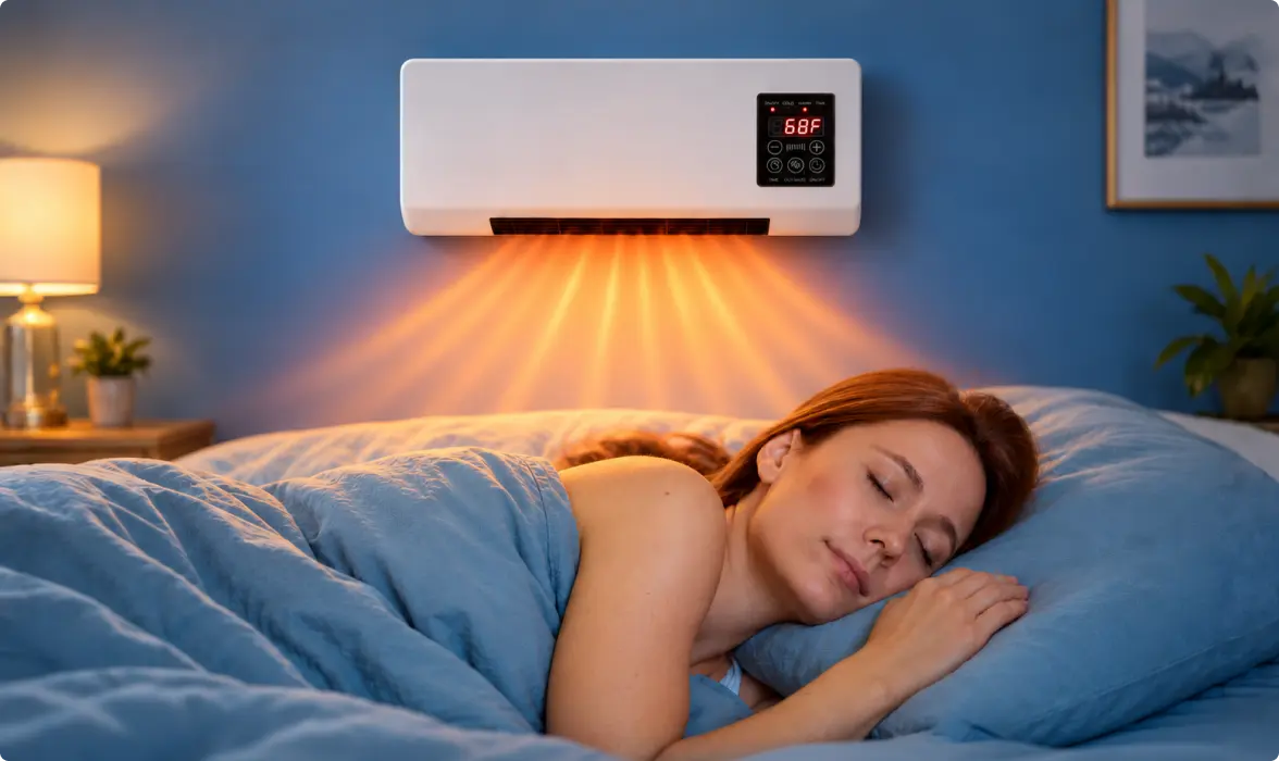 Whisper-quiet heating for sleep