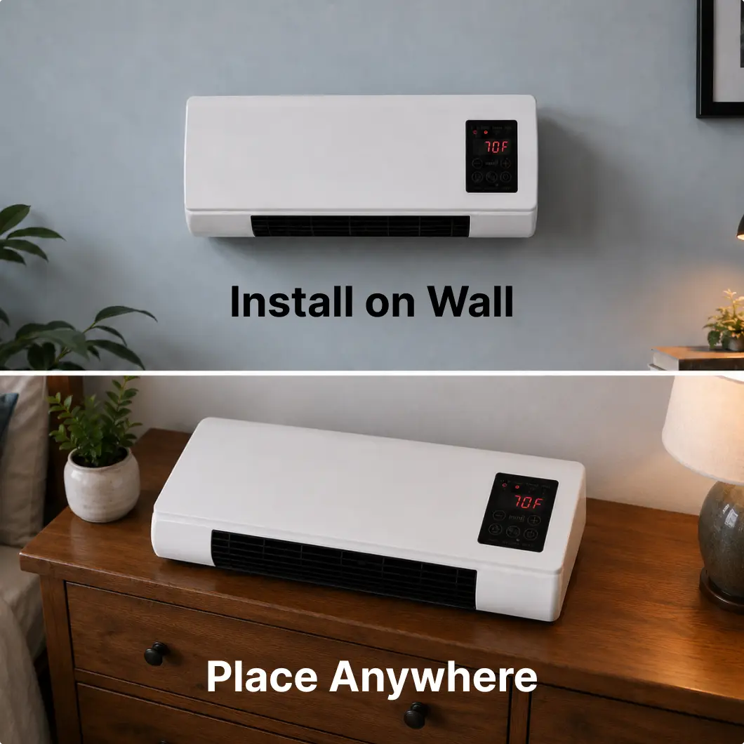 Install on the wall or place anywhere